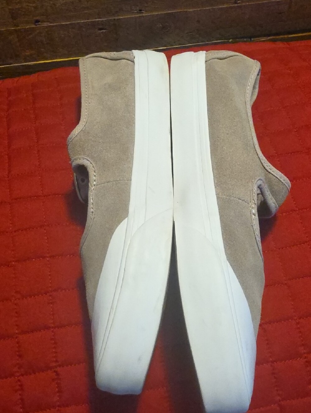 Vans Casual Mary Jane Suede Sneakers in Taupe and White - Picture 4 of 12